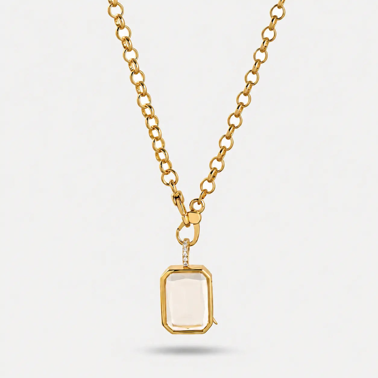 Emerald Crystal Locket Necklace