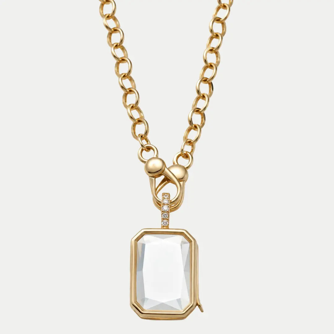 Emerald Crystal Locket Necklace