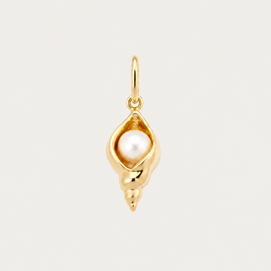 Golden Conch Baroque Pearl Charm