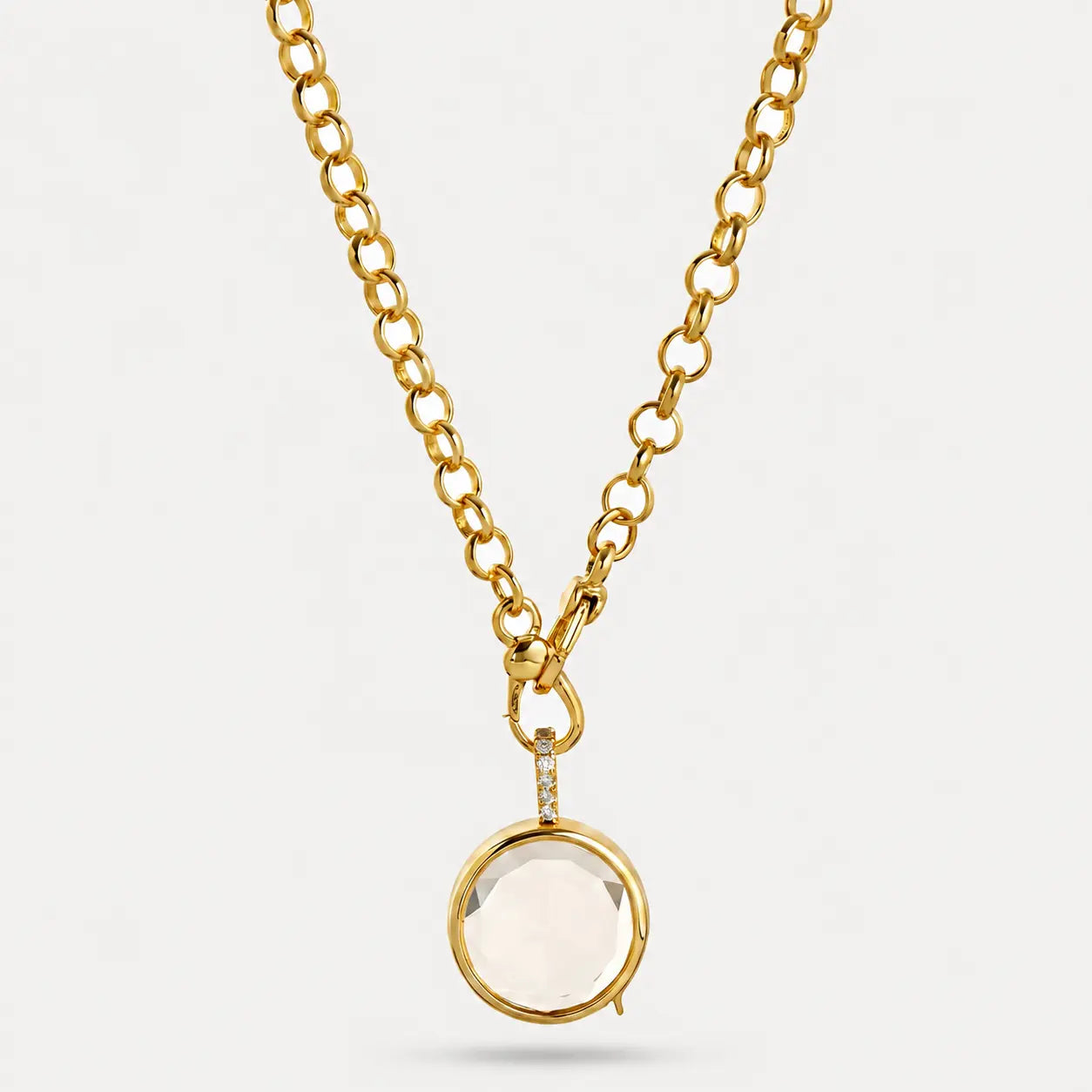 Halo Crystal Locket Necklace