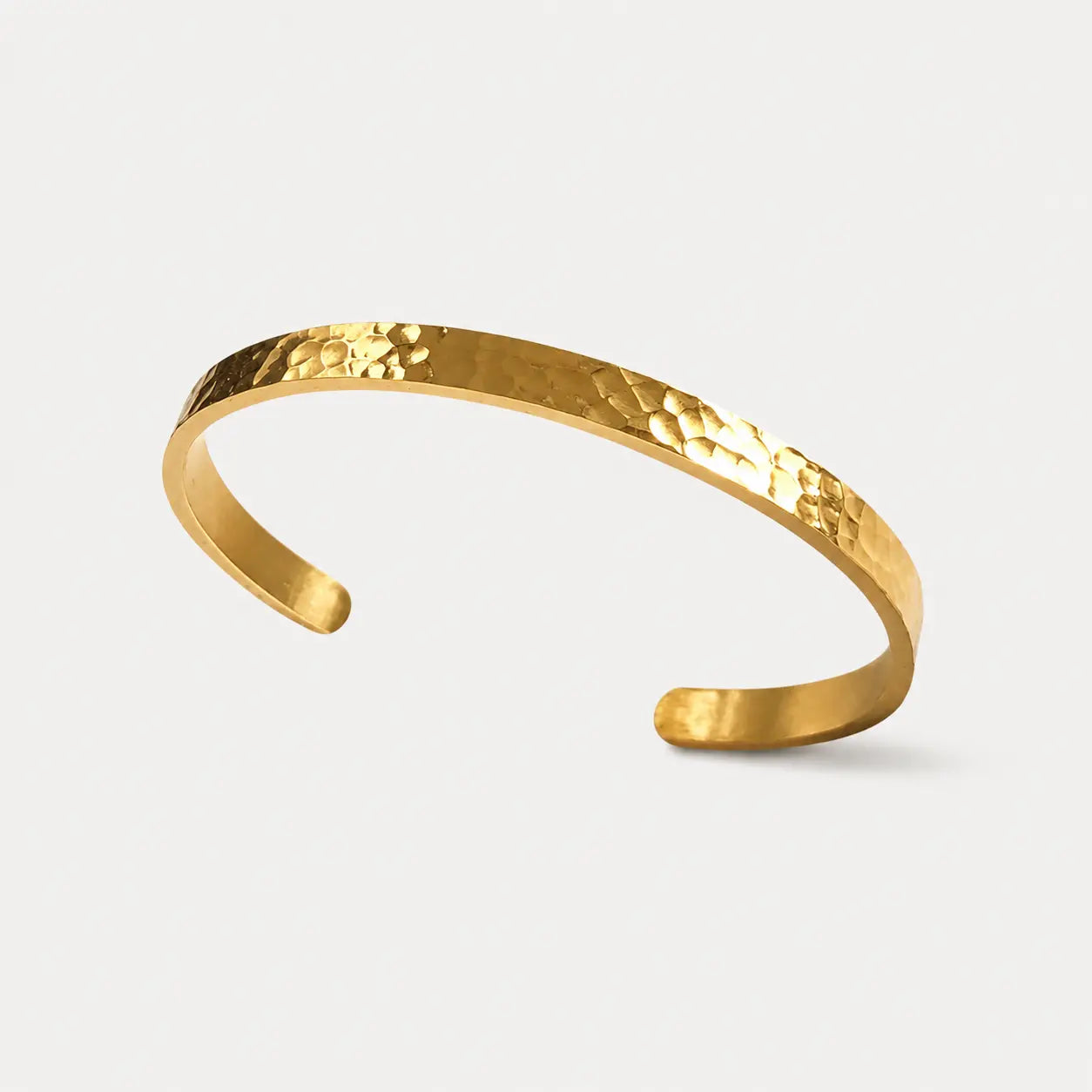 Hammerered Gold Cuff Bracelet
