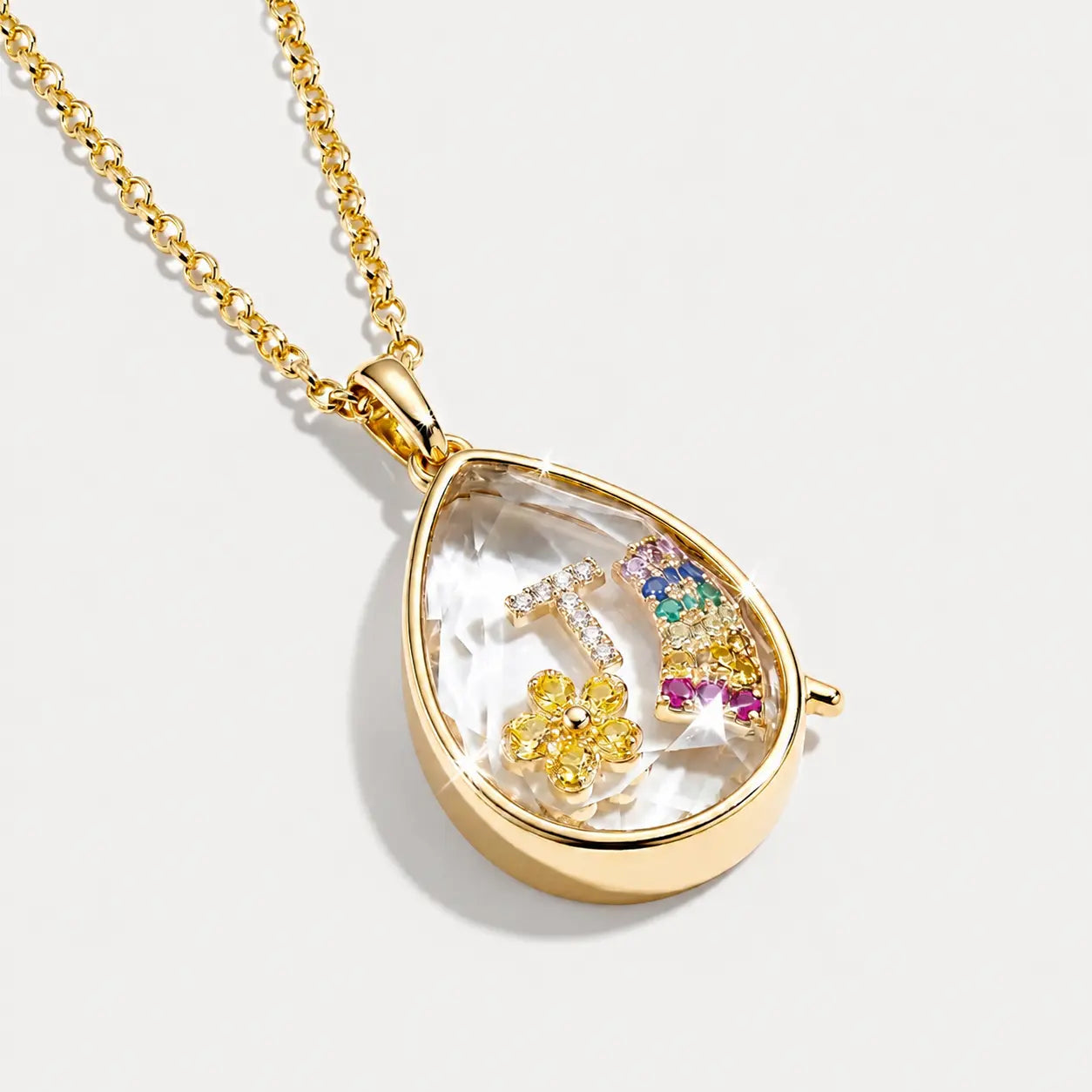 Ocean Crystal Locket Necklace