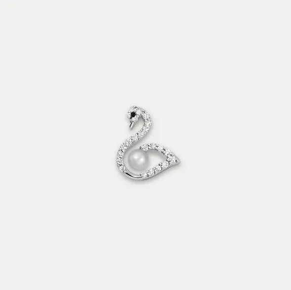 Baroque Pearl Swan Charm